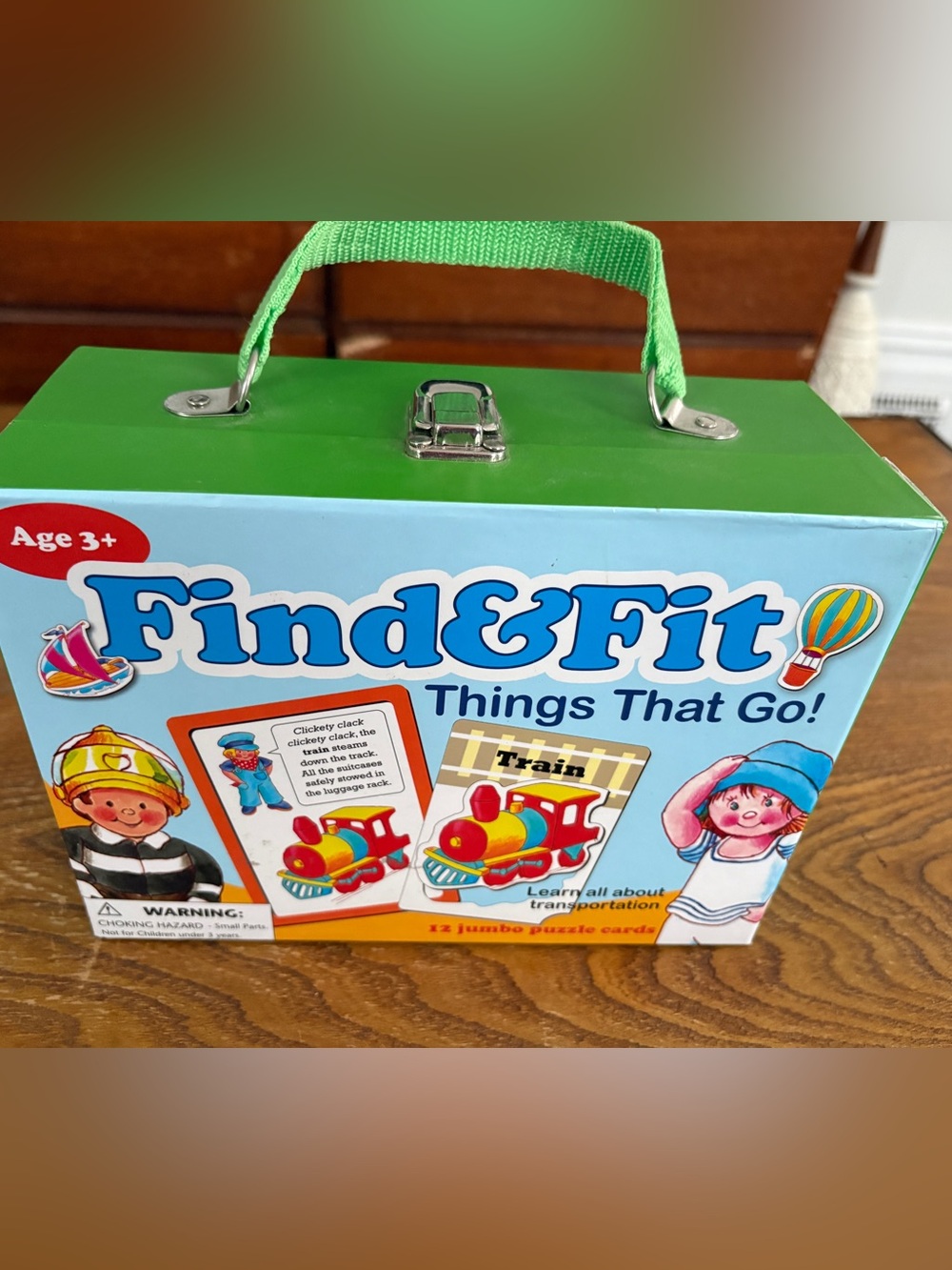 (2/$50) Vintage Find & Fit Things That Go - Kids Puzzle Set (Green)